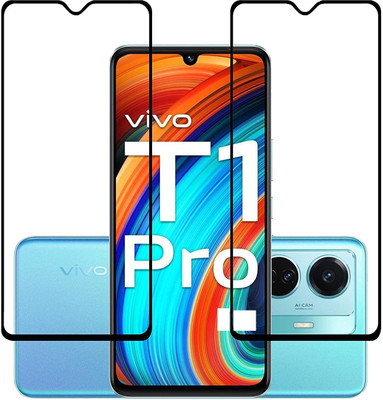 NIMMIKA ENTERPRISES Edge To Edge Tempered Glass for Vivo T1 Pro 5G(D Plus Clarity Technology | 9H Hardness for Unrivaled Protection | Ultra-Thin Design with Sleek Edges | Smooth Touch Sensitivity | Precision Cut for Perfect Fit | Case-Friendly Design)(Pack of 2)