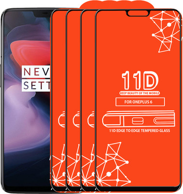 Qyist Edge To Edge Tempered Glass for OnePlus 6(Pack of 4)