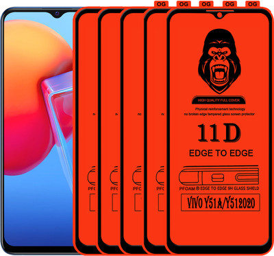 Laxdom Edge To Edge Tempered Glass for VIVO Y51 2020(Pack of 5)