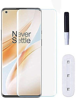 Shivaniket Edge To Edge Tempered Glass for UV Tempered Glass/Screen Guard/Screen Protector Compatible for ONE PLUS 8 Ultra with Edge to Edge Coverage and Easy Installation kit(Pack of 1)