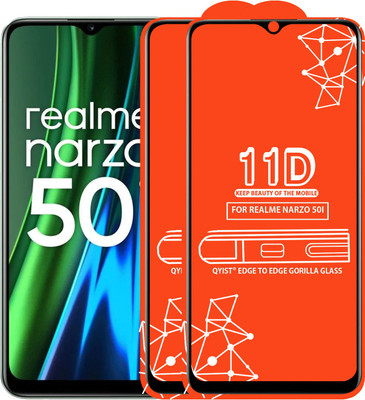 Qyist Edge To Edge Tempered Glass for Realme Narzo 50I(Pack of 2)