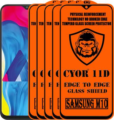 CYOR Edge To Edge Tempered Glass for Samsung Galaxy M10(Pack of 5)
