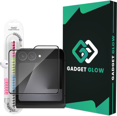 Gadget Glow Edge To Edge Tempered Glass for Samsung Galaxy Z Flip 7 FE 5G, Samsung Z Flip7 FE, OG Tempered Glass with Cable Protector(Pack of 1)