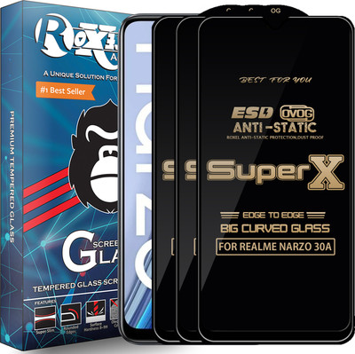 Roxel Edge To Edge Tempered Glass for REALME NARZO 30A(Pack of 3)