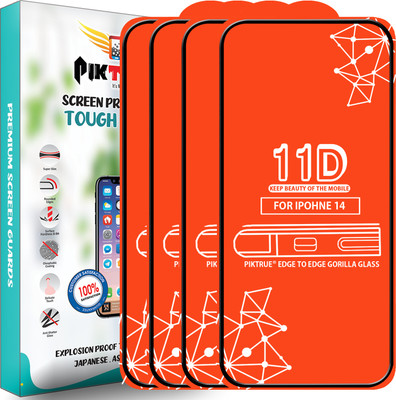 PikTrue Edge To Edge Tempered Glass for Iphone 14(Pack of 4)