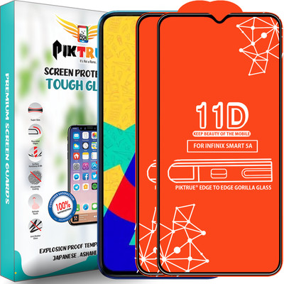 PikTrue Edge To Edge Tempered Glass for Infinix Smart 5A(Pack of 2)