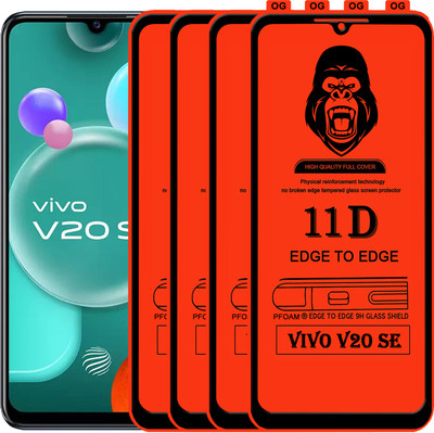 Laxdom Edge To Edge Tempered Glass for VIVO V20 SE(Pack of 4)