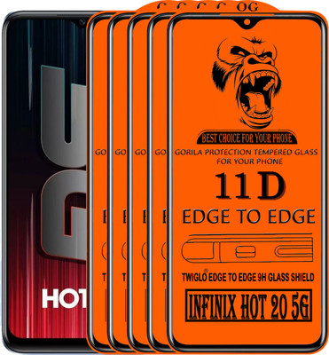 TWIGLO Edge To Edge Tempered Glass for INFINIX HOT 20 5G(Pack of 5)