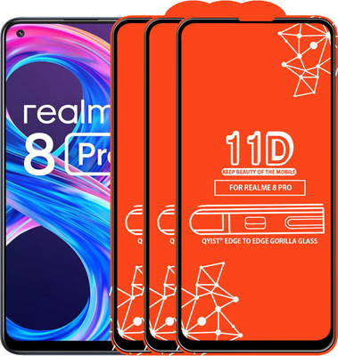 Qyist Edge To Edge Tempered Glass for Realme 8 Pro(Pack of 3)