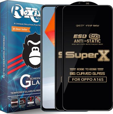 Roxel Edge To Edge Tempered Glass for OPPO A16S(Pack of 2)