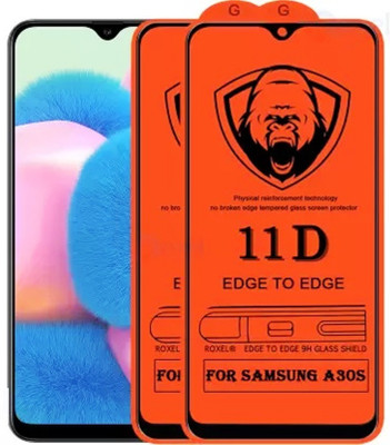 1DOLLAR Edge To Edge Tempered Glass for Samsung Galaxy A30S --9H Grade-Tempered Glass/Full Screen Coverage-Edge to Edge/9H Hardness/With Easy Installation Kit(Pack of 2)