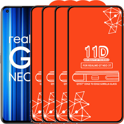 Qyist Edge To Edge Tempered Glass for Realme Gt Neo 3T(Pack of 4)