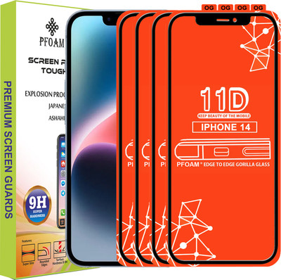 PFOAM Edge To Edge Tempered Glass for APPLE IPHONE 14(Pack of 4)