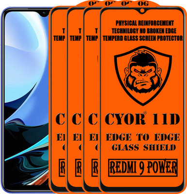 CYOR Edge To Edge Tempered Glass for REDMI 9 POWER(Pack of 4)