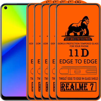 TWIGLO Edge To Edge Tempered Glass for REALME 7(Pack of 5)