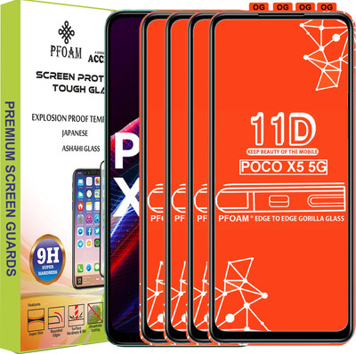 PFOAM Edge To Edge Tempered Glass for POCO X5 5G(Pack of 4)