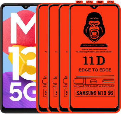 Laxdom Edge To Edge Tempered Glass for SAMSUNG GALAXY M13 5G(Pack of 4)