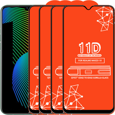 Qyist Edge To Edge Tempered Glass for Realme Narzo 10(Pack of 4)