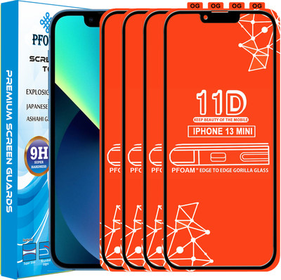 PFOAM Edge To Edge Tempered Glass for APPLE IPHONE 13 MINI(Pack of 4)
