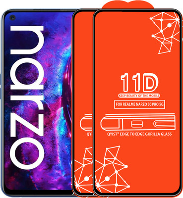 Qyist Edge To Edge Tempered Glass for Realme Narzo 30 Pro 5G(Pack of 2)