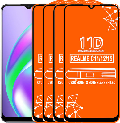 CYOR Edge To Edge Tempered Glass for REALME C12(Pack of 4)
