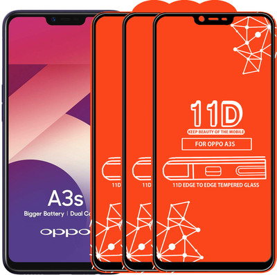 Roxel Edge To Edge Tempered Glass for Oppo A3s(Pack of 3)