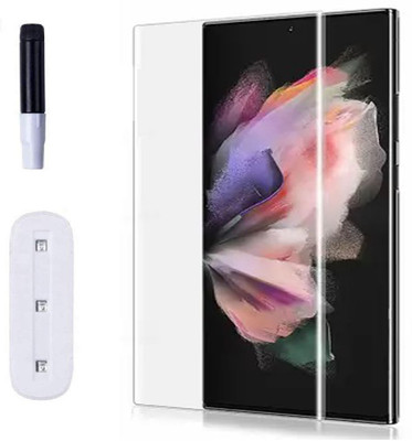 VZZR Edge To Edge Tempered Glass for Samsung Galaxy S22 Ultra, Samsung S22 Ultra 5G - UV Tempered Glass with Easy Installation Kit(Pack of 1)