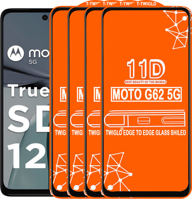 TWIGLO Edge To Edge Tempered Glass for MOTO G62 5G(Pack of 4)