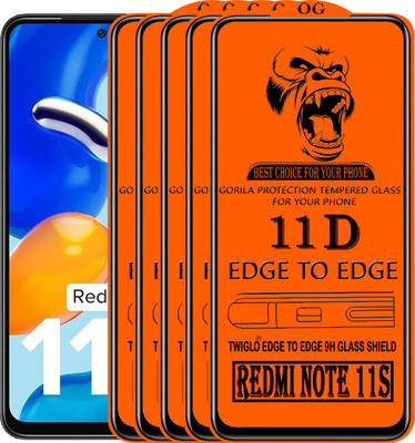 TWIGLO Edge To Edge Tempered Glass for REDMI NOTE 11S(Pack of 5)