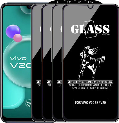 Qyist Edge To Edge Tempered Glass for VIVO V20 SE(Pack of 4)