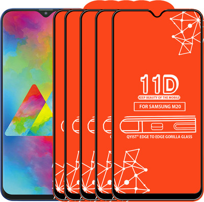 Qyist Edge To Edge Tempered Glass for Samsung Galaxy M20(Pack of 5)
