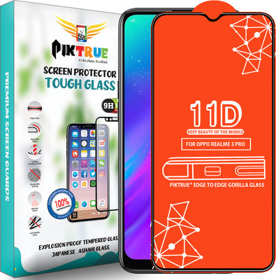 PikTrue Edge To Edge Tempered Glass for Realme 3 Pro(Pack of 1)