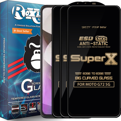 Roxel Edge To Edge Tempered Glass for MOTO G72 5G(Pack of 3)