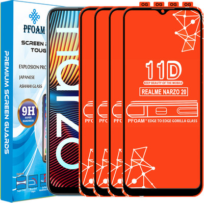 PFOAM Edge To Edge Tempered Glass for REALME NARZO 20(Pack of 4)