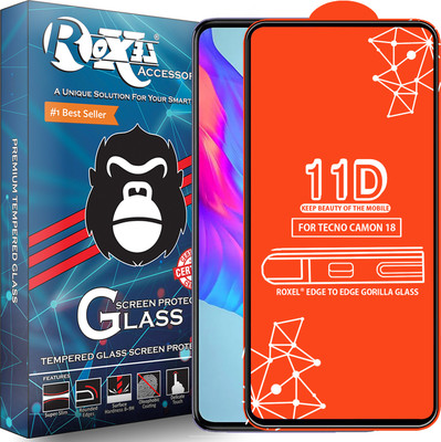 Roxel Edge To Edge Tempered Glass for Tecno Camon 18(Pack of 1)