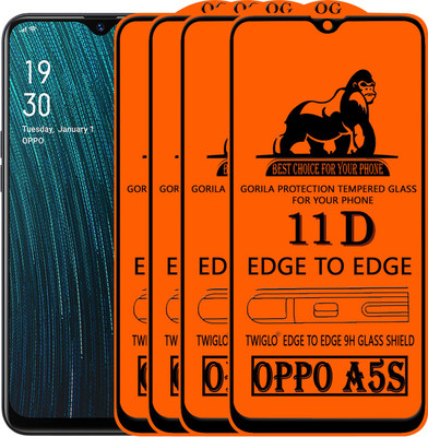 TWIGLO Edge To Edge Tempered Glass for OPPO A5S(Pack of 4)