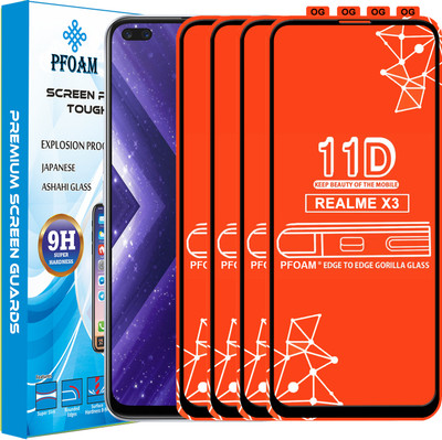 PFOAM Edge To Edge Tempered Glass for REALME X3(Pack of 4)