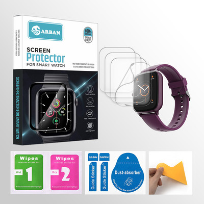 ARBAN Edge To Edge Tempered Glass for boAt Wave Style Call 1.69 inch Smartwatch 4 PROTECTOR + 4 WIPES + 4 DUST REMOVAL STICKER + 1 WIPER(Pack of 4)