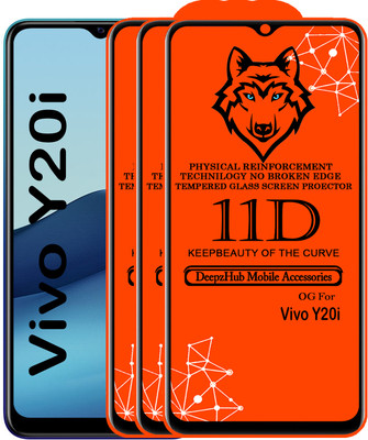 DeepzHub Edge To Edge Tempered Glass for vivo Y20i(Pack of 3)