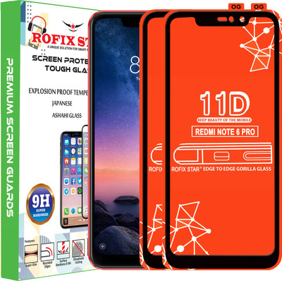 Rofix star Edge To Edge Tempered Glass for Mi Redmi Note 6 Pro(Pack of 2)