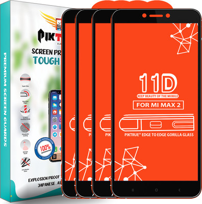 PikTrue Edge To Edge Tempered Glass for Mi Max 2(Pack of 4)