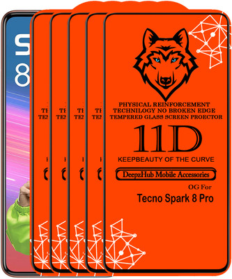 DeepzHub Edge To Edge Tempered Glass for Tecno Spark 8 Pro(Pack of 5)