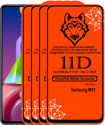 DeepzHub Edge To Edge Tempered Glass for Samsung M51(Pack of 4)
