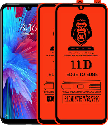 Laxdom Edge To Edge Tempered Glass for REDMI NOTE 7S(Pack of 2)