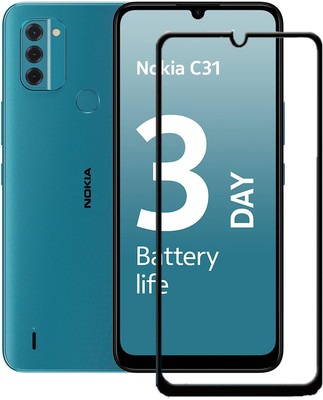Caseline Edge To Edge Tempered Glass for Nokia C31(Pack of 1)