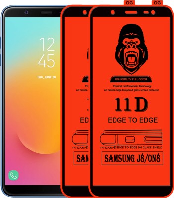 Laxdom Edge To Edge Tempered Glass for Samsung Galaxy J8(Pack of 2)