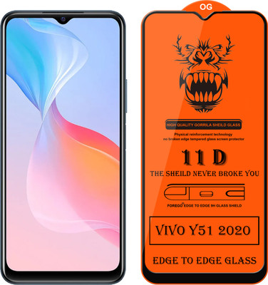 Forego Edge To Edge Tempered Glass for Vivo Y51 2020(Pack of 1)