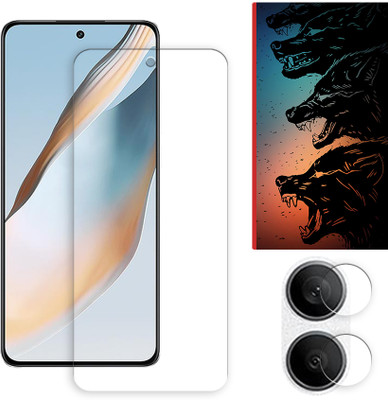ARBAN Edge To Edge Tempered Glass for Oppo K12 Plus 5G Tempered Screen Protector | Anti-Scratch | Edge to Edge Full Coverage | 9H Hardness ( 1 FRONT SCREEN GUARD + 1 CAMERA LENS PROTECTOR + 1 FREE BACK EMBOSSED SKIN061 )(Pack of 1)