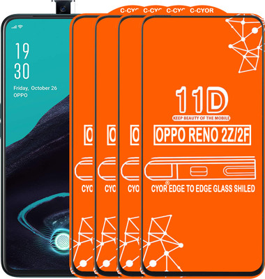 CYOR Edge To Edge Tempered Glass for OPPO Reno 2z(Pack of 4)