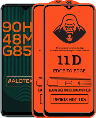 Laxdom Edge To Edge Tempered Glass for INFINIX HOT 10S(Pack of 2)